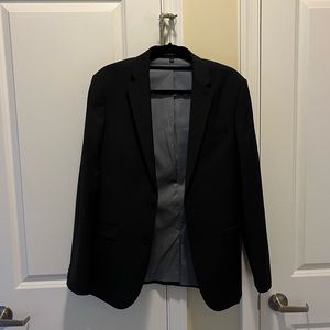 NWOT Express Extra Slim Solid Black Wool-Blend Modern Tech Suit